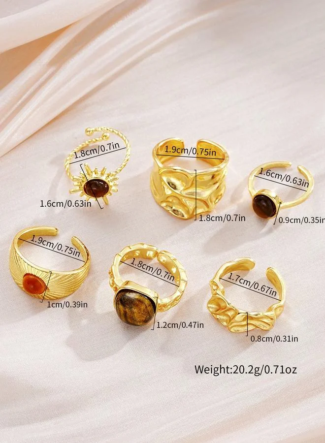Take Two  Set of 5 - Hammered Rings for Women | Best Price UAE