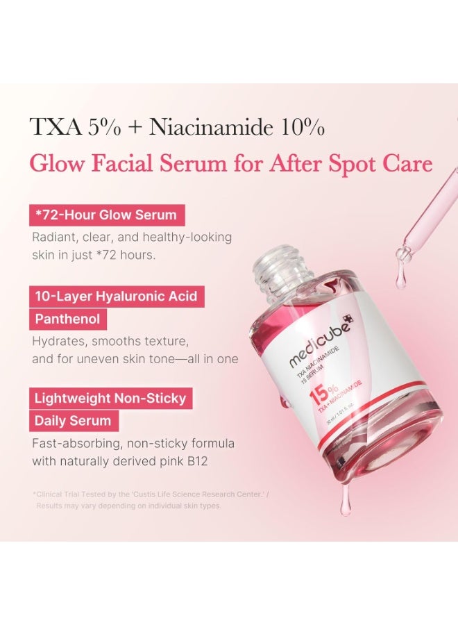 Medicube TXA+Niacinamide 15% Glow Facial Serum,Uneven Skin Tone Texture and Hydration Care,High-Potency Tranexamic Acid 5%,All-in-One Daily Korean Skincare,,1.01 fl.oz - Image 2
