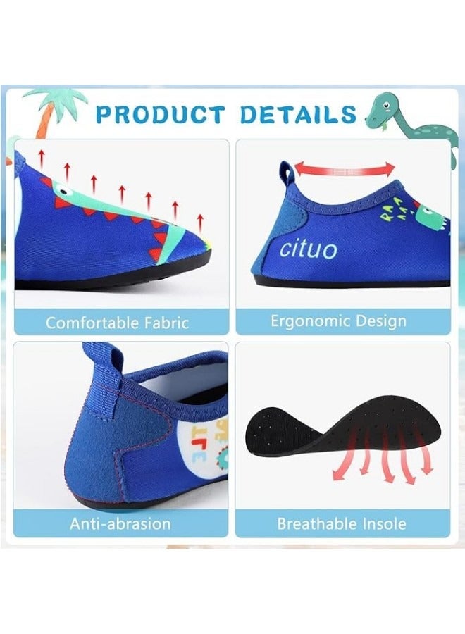 GGEROU Water Shoes,Water Shoes for Kid,Men Women Water Shoes,Lightweight Quick Dry Non-Slip Toddler Kids Aqua Socks,Outdoor Quick Dry Barefoot Aqua Socks for Sport Beach Blue  - Image 3