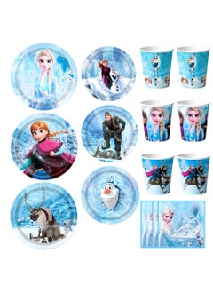 Frozen Birthday Party Disposable Tableware for 30 Guests, Elsa Birthday Party Decorations Set