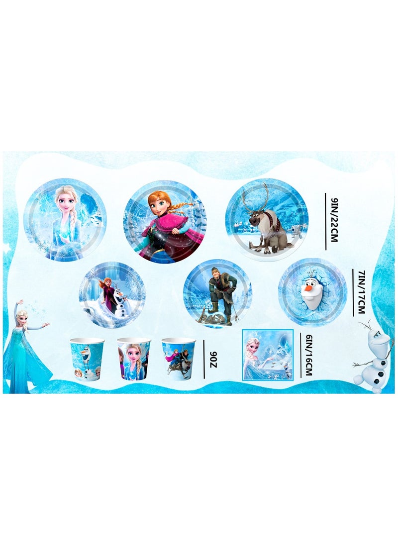 FRUITFUL PARTY - Frozen Birthday Party Disposable Tableware for 30 Guests, Elsa Birthday Party Decorations Set - Image 1