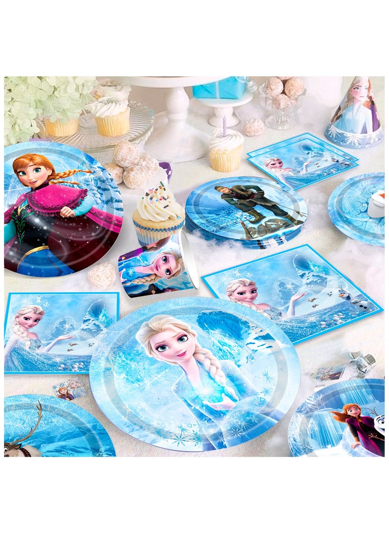 FRUITFUL PARTY - Frozen Birthday Party Disposable Tableware for 30 Guests, Elsa Birthday Party Decorations Set - Image 1