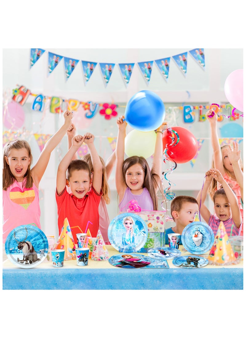 FRUITFUL PARTY - Frozen Birthday Party Disposable Tableware for 30 Guests, Elsa Birthday Party Decorations Set - Image 1