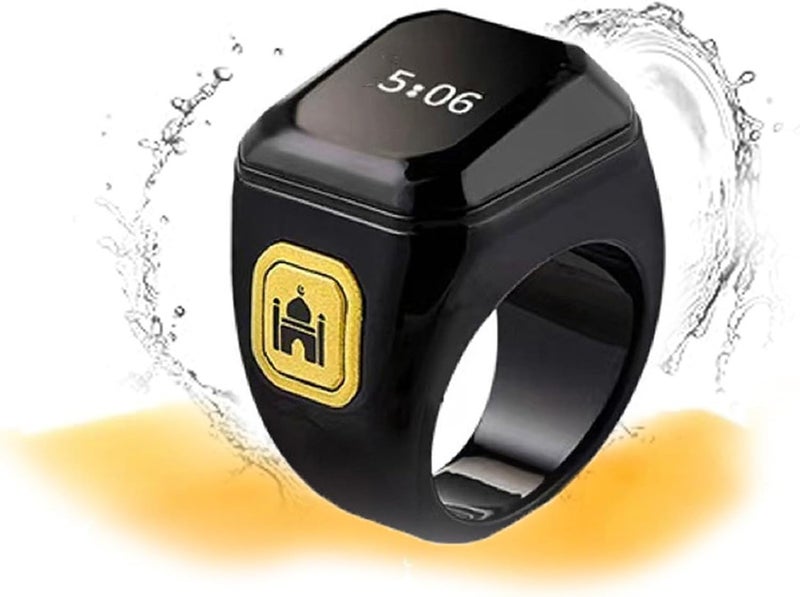 LINJIE Global flexible assemble picks tasbih ring Smart Ring, Muslim Prayer, Prayer timing reminder, OLED display, Tasbih Counter, Smart Ring, Wearable Technology, Waterproof (22mm) Changing environment compatible - Image 1