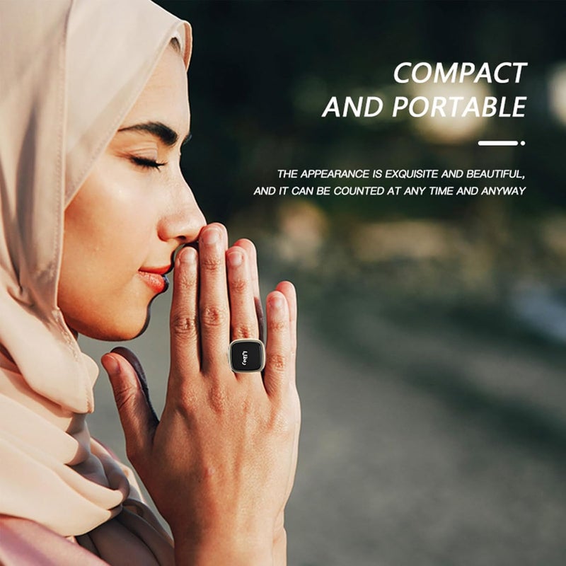 LINJIE Global flexible assemble picks tasbih ring Smart Ring, Muslim Prayer, Prayer timing reminder, OLED display, Tasbih Counter, Smart Ring, Wearable Technology, Waterproof (22mm) Changing environment compatible - Image 2