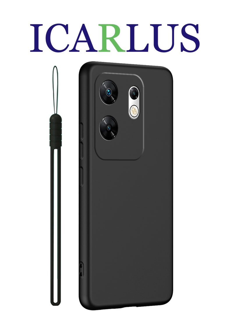 For Infinix Zero 30 4G Case Slim Liquid Silicone Protective Cover Black