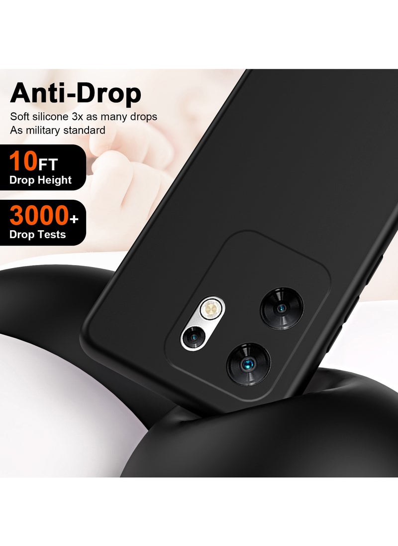 For Infinix Zero 30 4G Case Slim Liquid Silicone Protective Cover Black