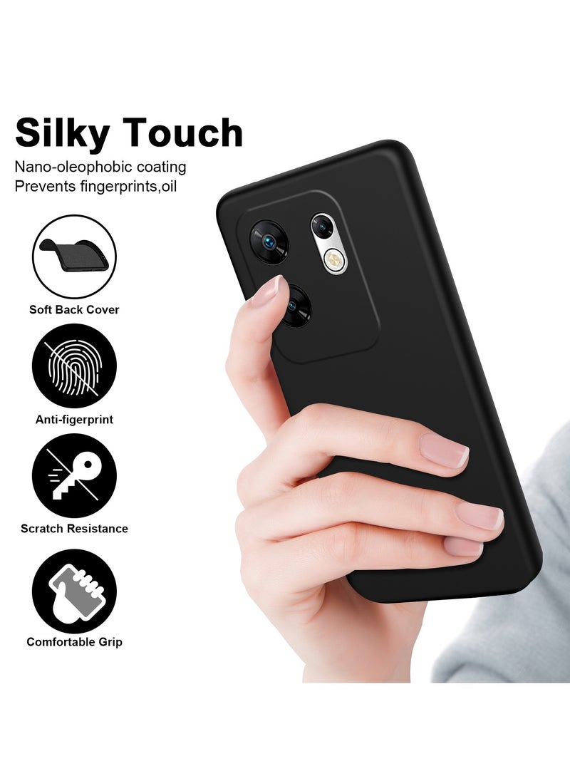 For Infinix Zero 30 4G Case Slim Liquid Silicone Protective Cover Black