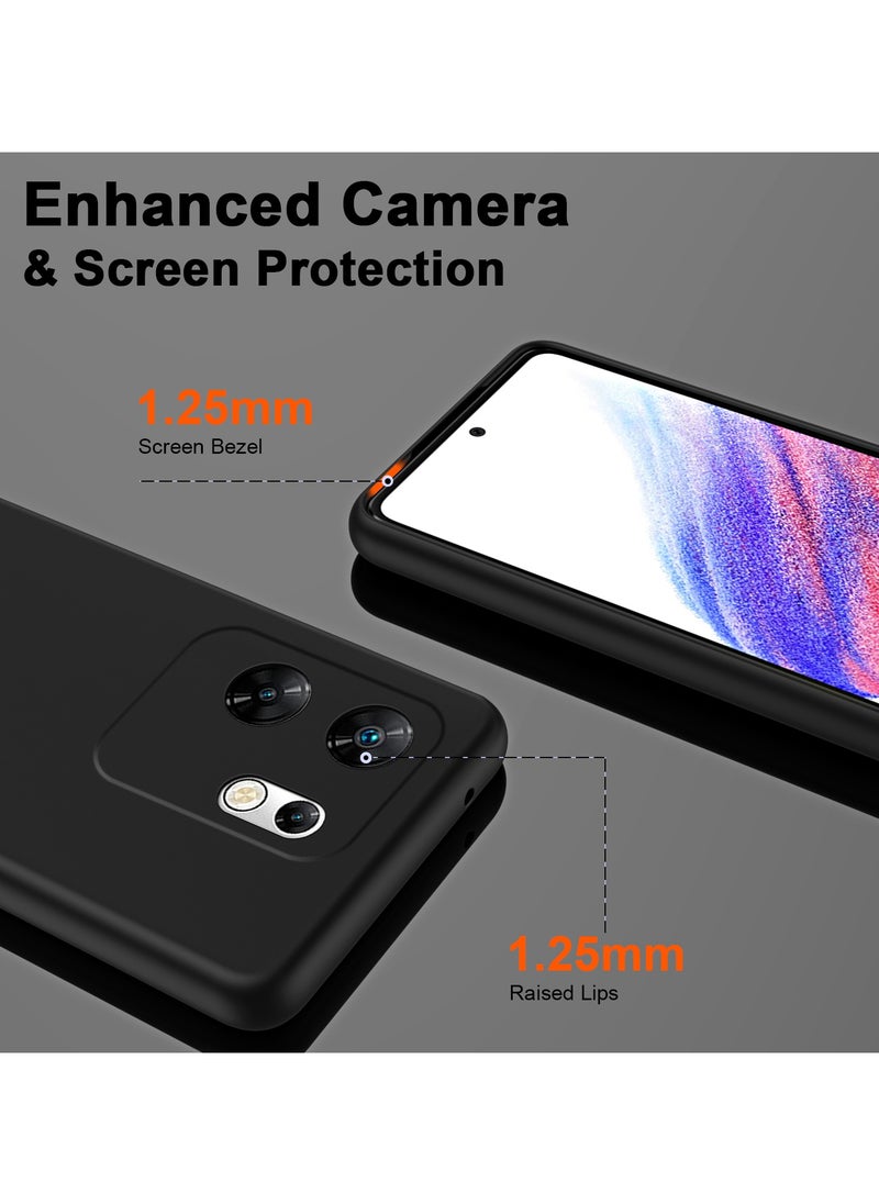 For Infinix Zero 30 4G Case Slim Liquid Silicone Protective Cover Black