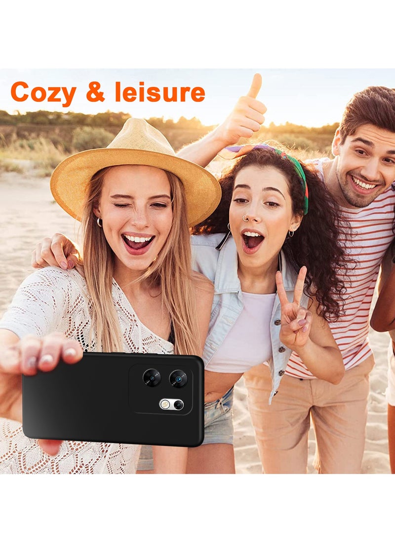 For Infinix Zero 30 4G Case Slim Liquid Silicone Protective Cover Black