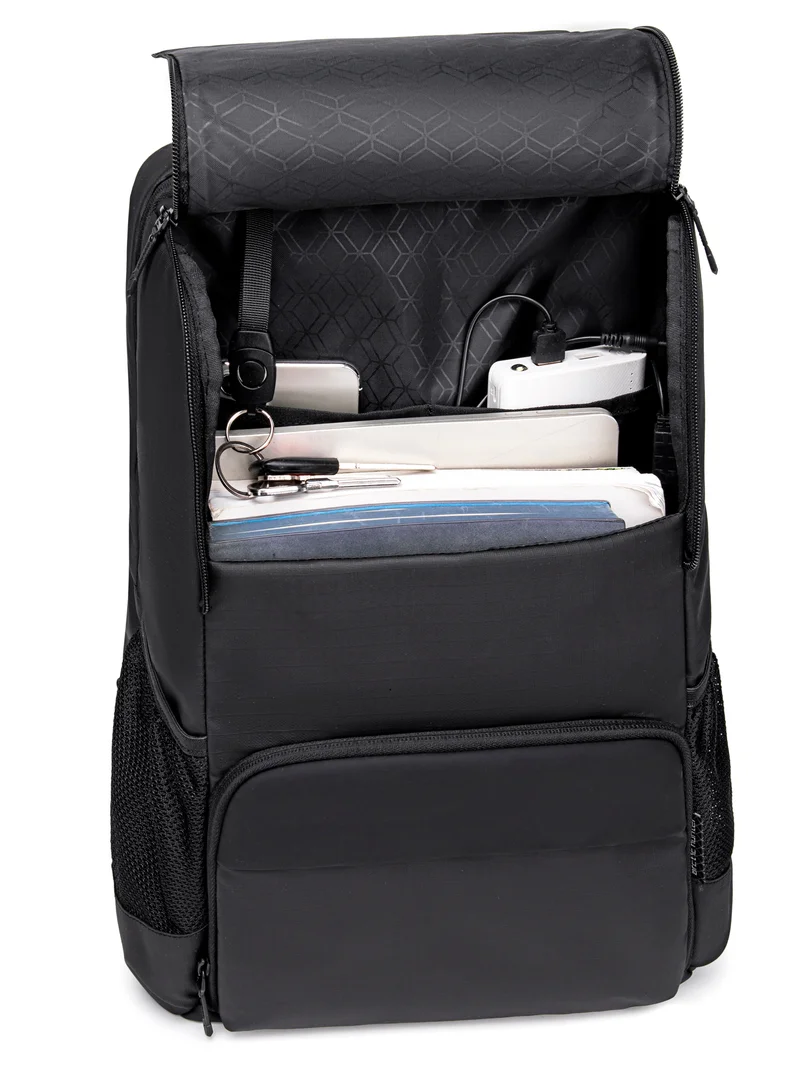 أركتيك هانتر Premium Backpack Water Resistant Built-in USB Headphone Jack Laptop Daypack for Men and Women B00532 Black