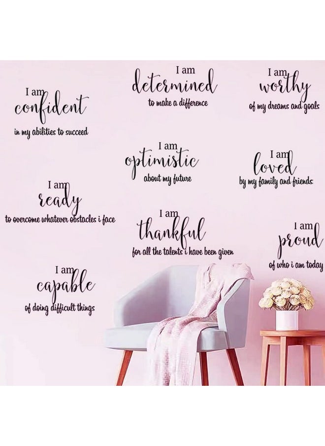 Tuklye 9 Pieces Inspirational Wall Decals Black Motivational Wall Sticker Vinyl Wall Quotes Stickers Wall Art Stickers Peel And Stick Wall Decals For Girl Boy Bedroom Living Room  - Image 3