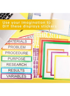 Hautoco 38 Sheets Science Fair Display Boards Supplies 28 Self Adhesive Presentation Science Subtitles 4 Science Fair Project Titles 6 Personalized Letter Stickers For Classroom Office, Colorful  - Image 4