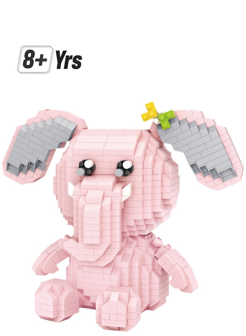 890pcs Pink Elephant Model Set Assembly Building Blocks Creative Diy Building Assembly Toys Children Adult Home Decoration - Image 1