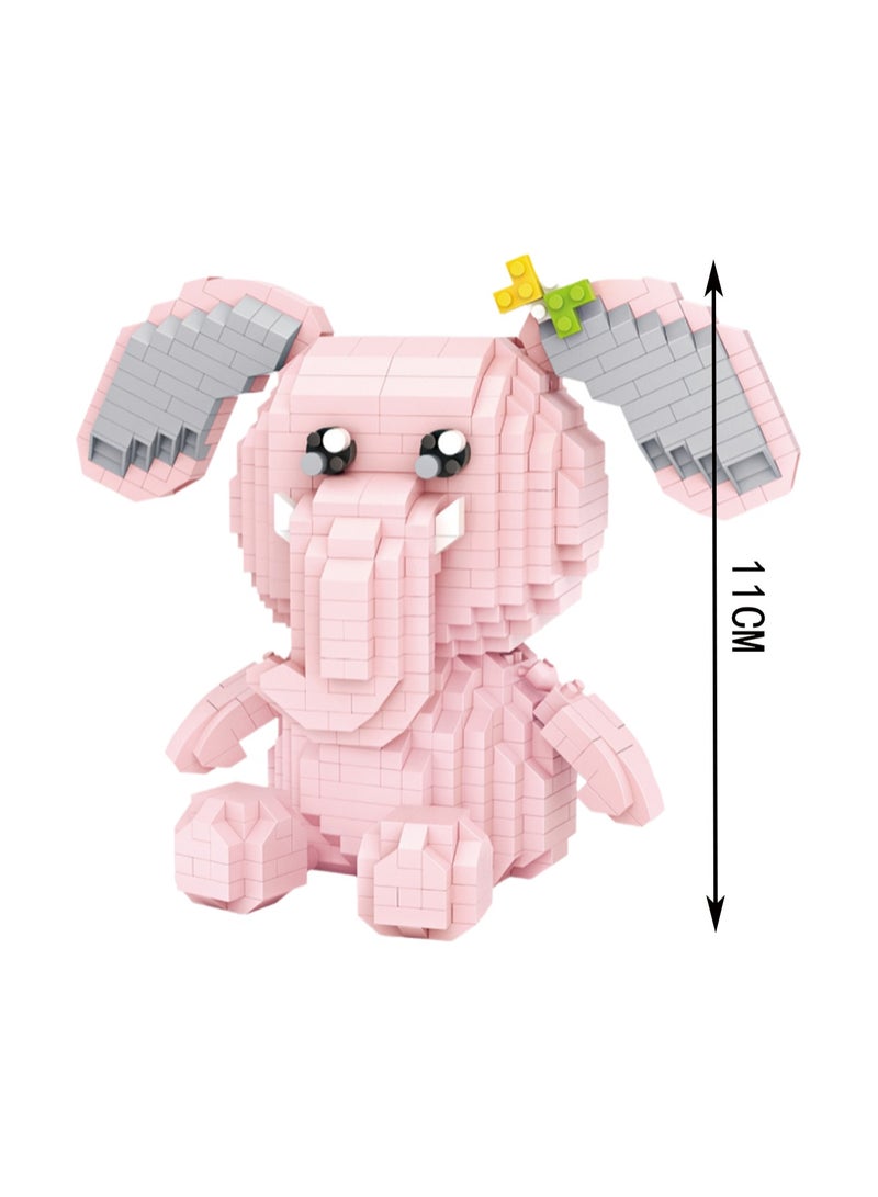 890pcs Pink Elephant Model Set Assembly Building Blocks Creative Diy Building Assembly Toys Children Adult Home Decoration - Image 2