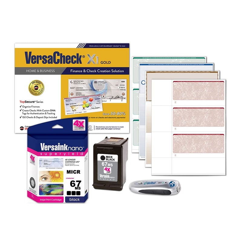 VersaCheck 67 MICR Black Printer Conversion Kit The Easy Way to Convert Any Printer Using HP 67 Black Ink cartridges into a Bank Compliant MICR Printing Solution