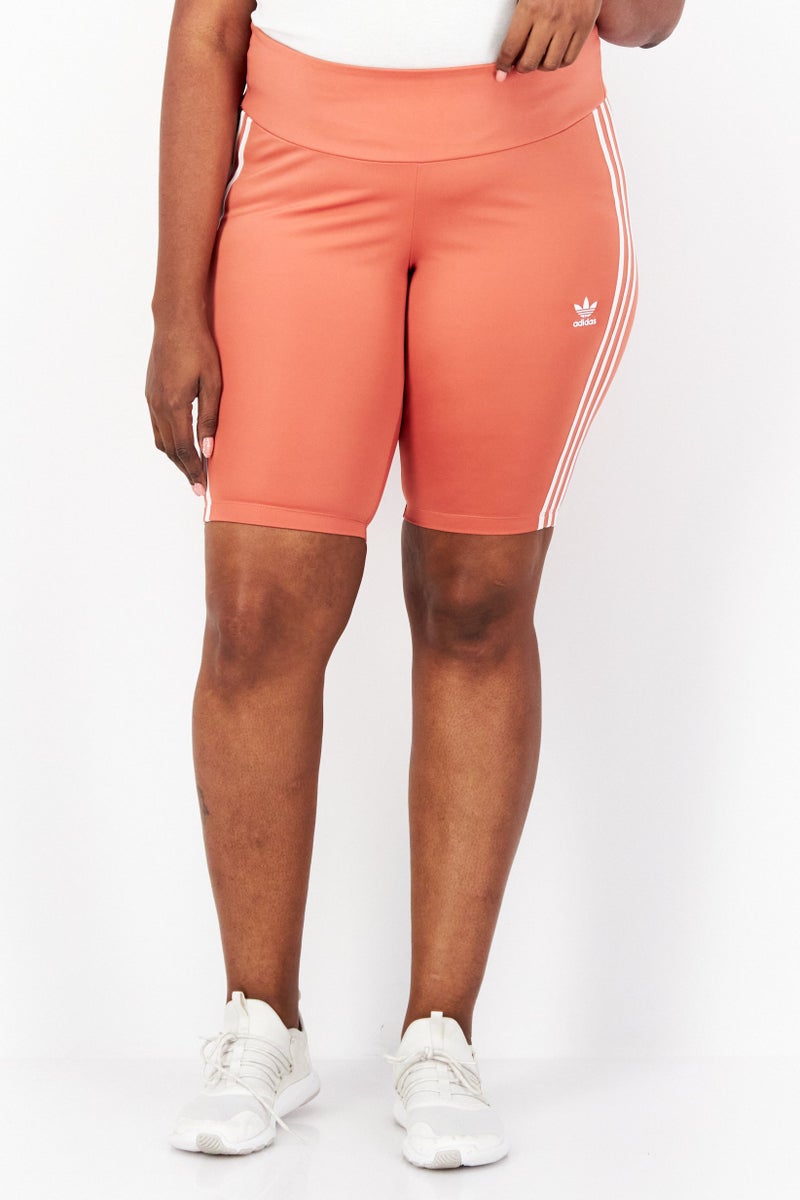 adidas Originals Women Plus Size Tight Fit Training Shorts, Peach - Image 1