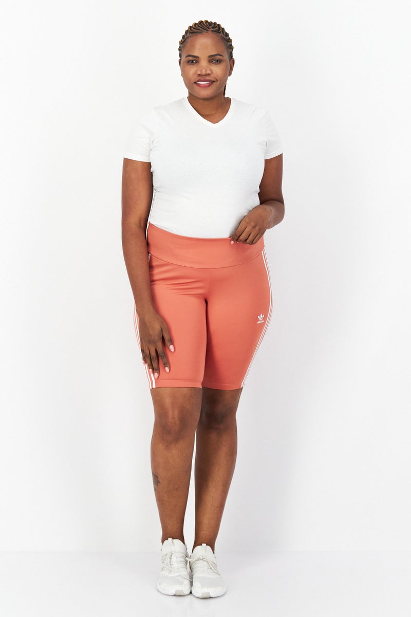 adidas Originals Women Plus Size Tight Fit Training Shorts, Peach - Image 3