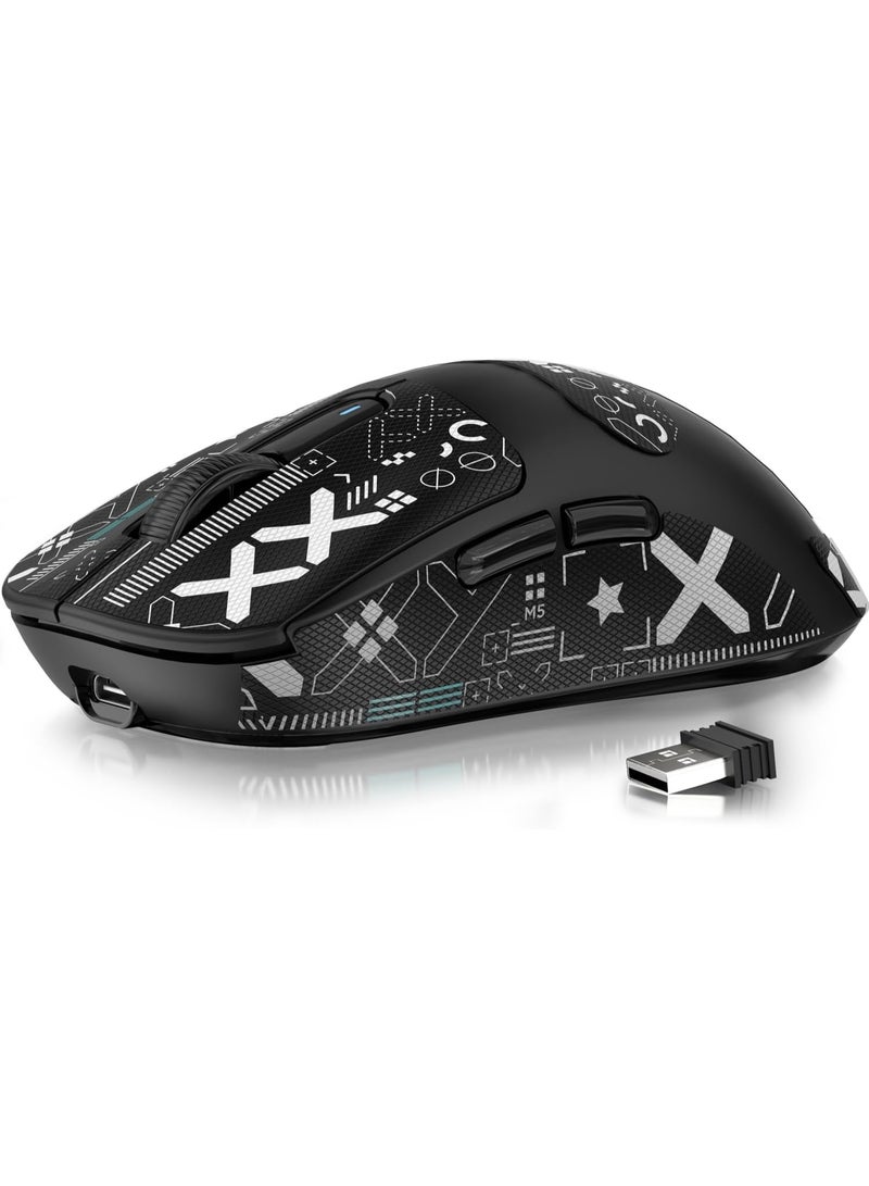 Attack Shark X3 Lightweight Wireless Gaming Mouse with Tri-Mode (2.4G/USB-C Wired/Bluetooth), 26K DPI, PAW3395 Optical Sensor, 5 Programmable Buttons for PC/Laptop/Win/Mac - White - Image 1