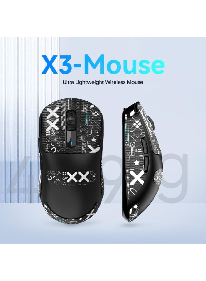 Attack Shark X3 Lightweight Wireless Gaming Mouse with Tri-Mode (2.4G/USB-C Wired/Bluetooth), 26K DPI, PAW3395 Optical Sensor, 5 Programmable Buttons for PC/Laptop/Win/Mac - White - Image 2
