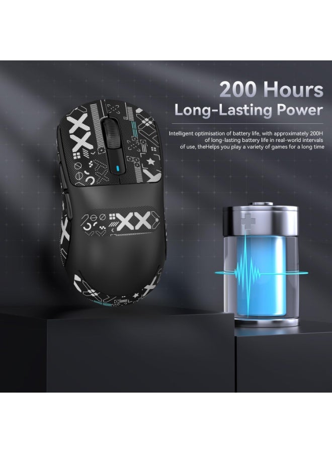 Attack Shark X3 Lightweight Wireless Gaming Mouse with Tri-Mode (2.4G/USB-C Wired/Bluetooth), 26K DPI, PAW3395 Optical Sensor, 5 Programmable Buttons for PC/Laptop/Win/Mac - White - Image 4