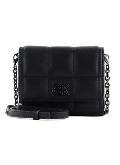 CALVIN KLEIN JEANS PLUS Calvin Klein Quilted Trifold Wallet with Convertible Crossbody Chain Strap - Black  - Image 2