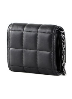 CALVIN KLEIN JEANS PLUS Calvin Klein Quilted Trifold Wallet with Convertible Crossbody Chain Strap - Black  - Image 3