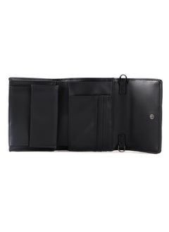 CALVIN KLEIN JEANS PLUS Calvin Klein Quilted Trifold Wallet with Convertible Crossbody Chain Strap - Black  - Image 5