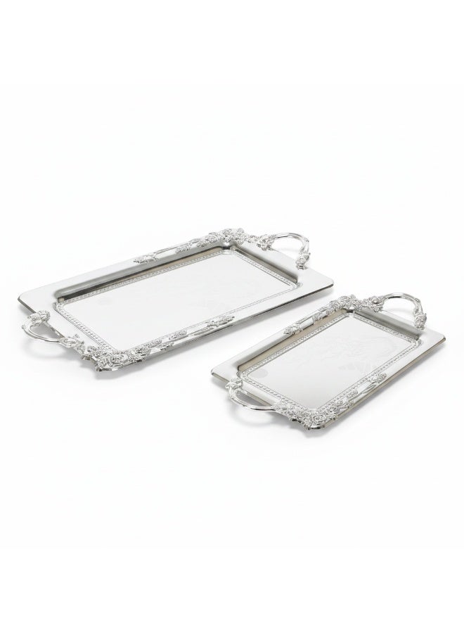 LAVIN 2PCS SERVING TRAY SS 42*30/34*24 CM - Image 2