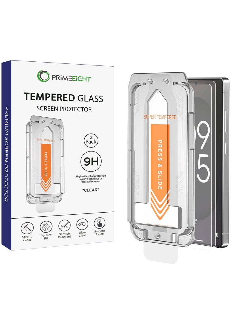 PRIMEEIGHT [2 PACK] Samsung Galaxy S25 Edge Screen Protector 6.7 Inch Display Ultra Thin 9H Hardness Tempered Glass Easy to Install HD Clear Screen Protector S25 - Image 1