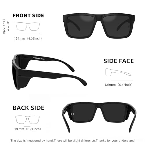 MAXJULI XXL Size Z87 Sunglasses with Side Shield for Big Wide Heads Men TR90 Ultralight UV400 Protection Glasses 8228S (Grey) - Image 3
