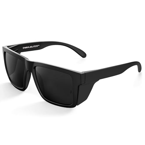 MAXJULI XXL Size Z87 Sunglasses with Side Shield for Big Wide Heads Men TR90 Ultralight UV400 Protection Glasses 8228S (Grey) - Image 1