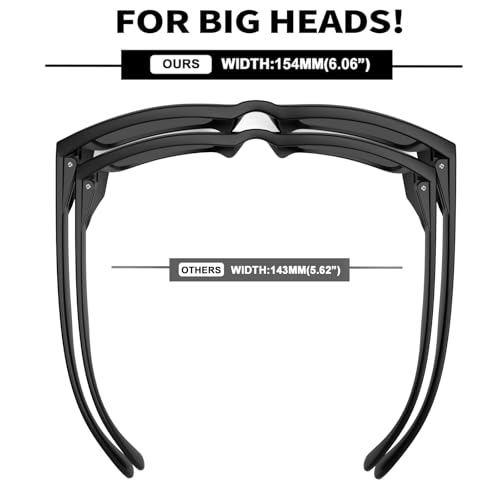 MAXJULI XXL Size Z87 Sunglasses with Side Shield for Big Wide Heads Men TR90 Ultralight UV400 Protection Glasses 8228S (Grey) - Image 2