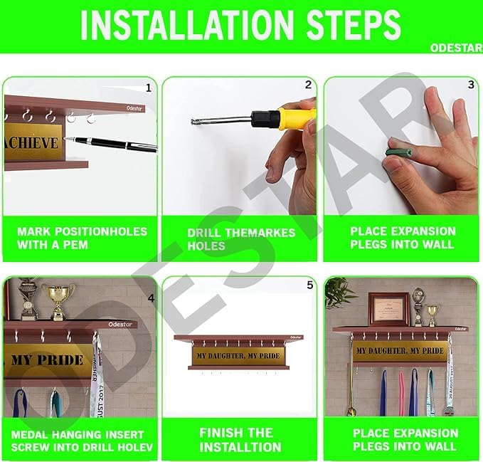 Odestar Medal and Trophy Holder for Home Wall Decoration (Standard Size) - Image 4