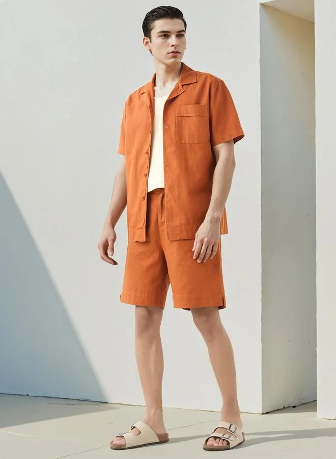 Lee Cooper Lee Cooper Regular Fit Linen Blend Shorts