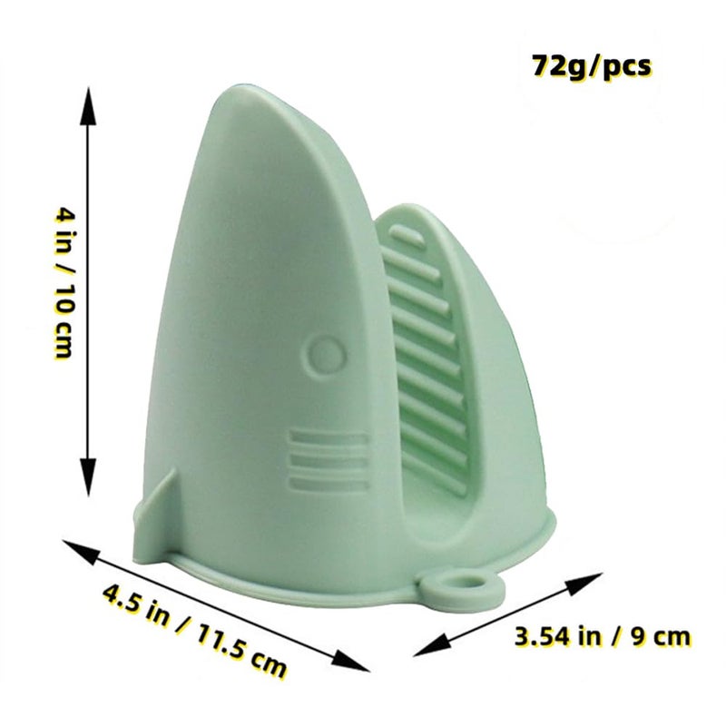 Sarmyarc Mini Oven Gloves Silicone Heat Resistant Cooking Pinch Mitts Potholder for Air Fryer Kitchen Cooking & Baking (Green) - Image 3