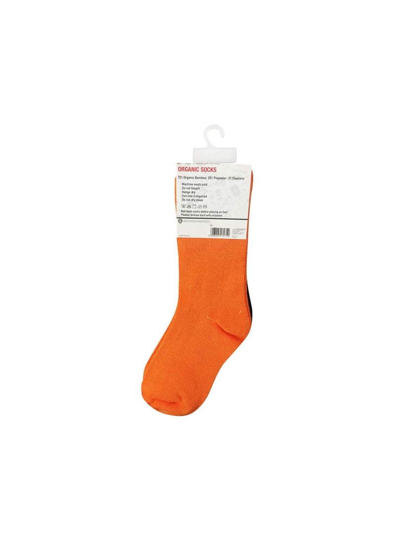 Bugs Bunny Bugs Bunny Bamboo Cotton Sock - Solid (Pack Of 2) - Navy Blue & Orange 5-8Y  - Image 2