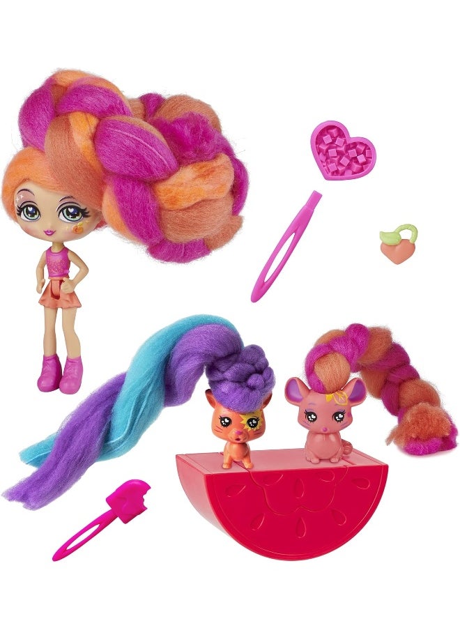 Candylocks - Candylocks, 3-Pack, 3-inch Scented Collectible Surprise Doll and 2 Pets with Accessories - Image 1