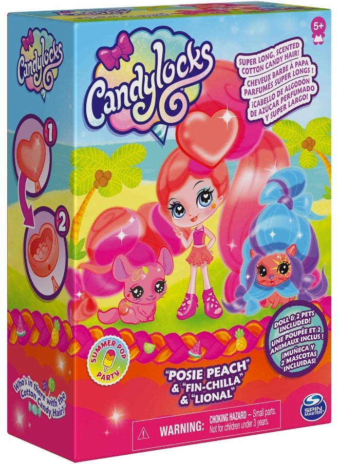 Candylocks - Candylocks, 3-Pack, 3-inch Scented Collectible Surprise Doll and 2 Pets with Accessories - Image 1