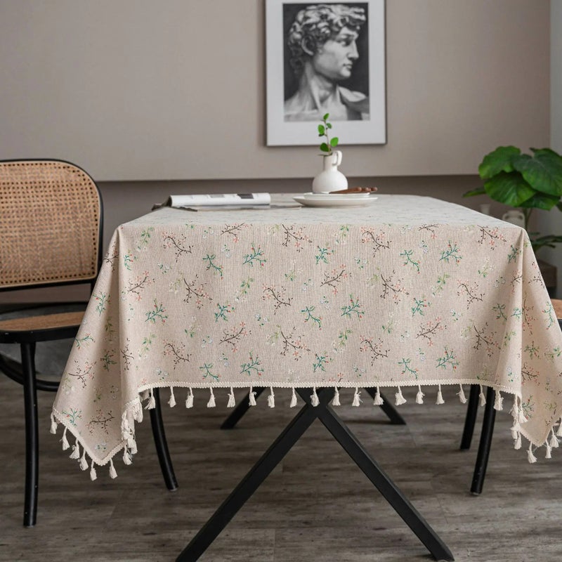Y&D Small Fresh Embroidered Linen Tablecloths and Table Runners for Home, Wedding, Hotel, Party & Restaurant Events - Image 1