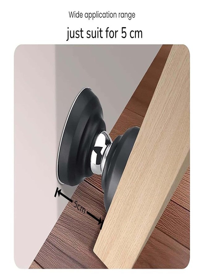 CALFHEAD Heavy Duty Magnetic Door Stopper Kit | No Drill Wall & Floor Mount | Adjustable Silicone Door Stopper Set | Windproof, Anti-Collision & Wall Protector for Home & Office | Black (Pack of 1) - Image 3