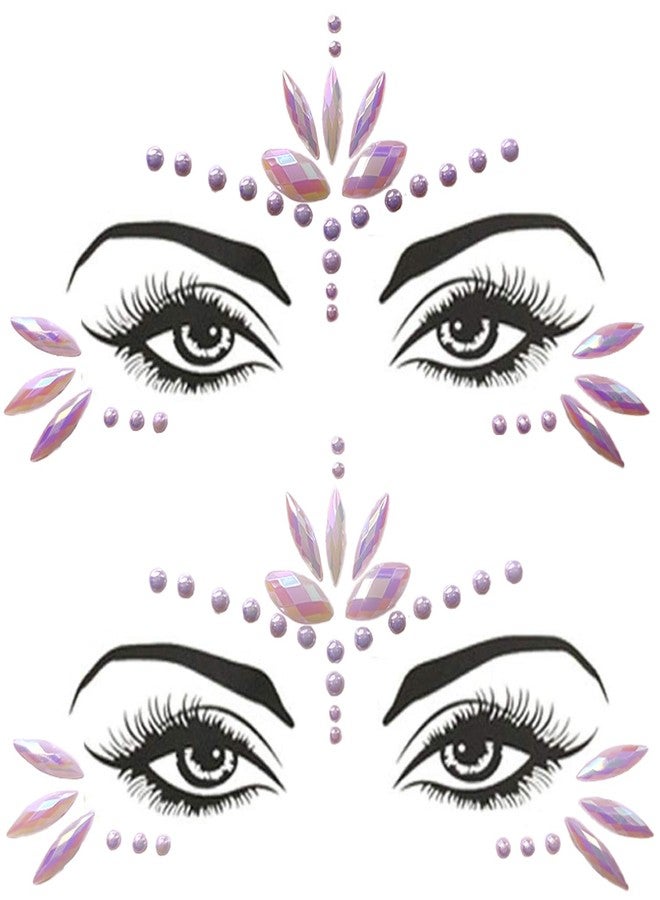 WUIOS Face Gems for Women - Self Adhesive Rhinestone Face Jewels, Festival & Rave Makeup Stickers, Mermaid Crystal Face Gems for Party, Halloween & Cosplay (Pearl) - Image 1