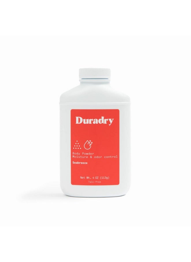 duradry - Body Powder - Sweat Defense & Odor Control, Sweat Absorbing, Anti-Chaffing, All Natural Powder, Talc-Free, Prevents And Eliminates Any Body Odor Naturally - Seabreeze, 4Oz - Image 1