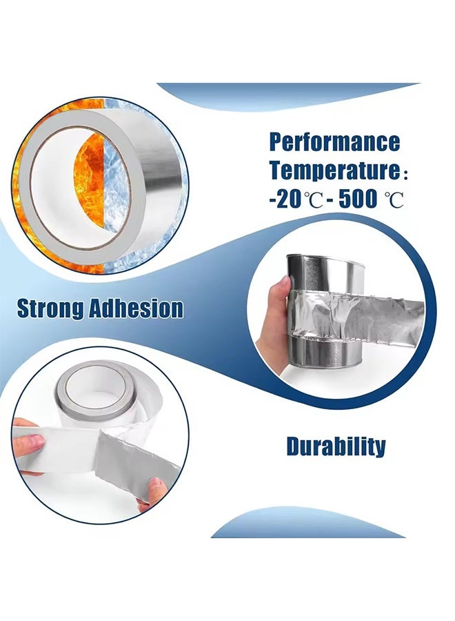 واي جيه عريضة 2 بوصة طول 65 قدم شريط درع حراري شريط بارد رقائق الألومنيوم لاصق عاكس للحرارة درع حراري حاجز حراري شريط رقائق ذاتي لاصق مقاوم للحرارة شريط عزل المطبخ و تلقائي - Image 2