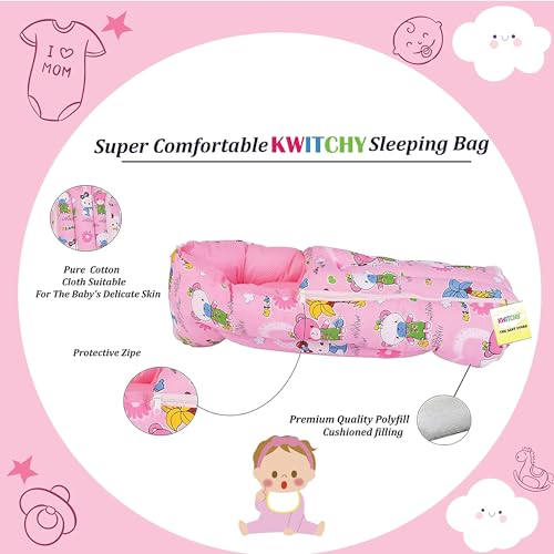 Kwitchy Baby Bed New Born Baby Bedding Set | Mattress | Mosquito Net | Carry | Cotton | Infants Beds | Products All | Gift Combo | Essentials (0-6 Months) - Image 5