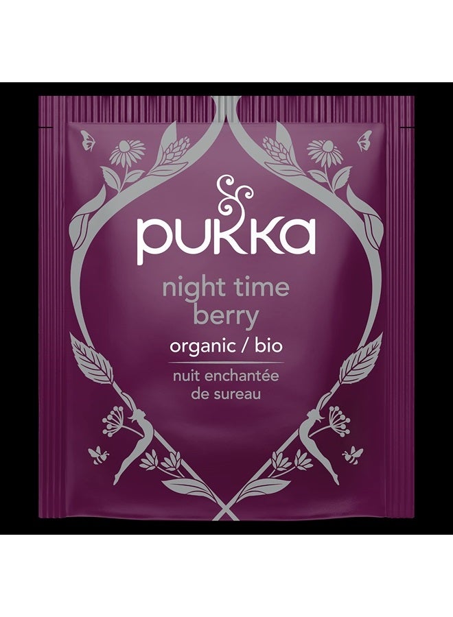 Pukka Organic Night Time Berry Herbal Tea with Chamomile, Echinacea, and Elderberry, Caffeine Free, 20 Total Tea Bags - Image 4