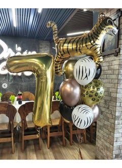 Atpata Funky Atpata Funky 41-Inch Tiger Shape Foil Balloon for Jungle Theme Parties, Animal Safari Decorations, Two Wild" and "Wild One" Birthdays, Tiger Conservation Party Decor  - Image 3