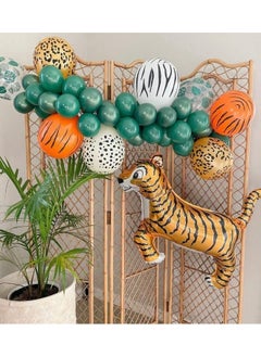 Atpata Funky Atpata Funky 41-Inch Tiger Shape Foil Balloon for Jungle Theme Parties, Animal Safari Decorations, Two Wild" and "Wild One" Birthdays, Tiger Conservation Party Decor  - Image 4