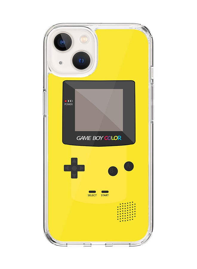 Classic Clear Case for Apple iPhone 14 Plus Case Hybrid Soft Cover Flexible Edges Anti Drop TPU PC Gel Thin Transparent Cover - Gameboy Color - Yellow Full Print