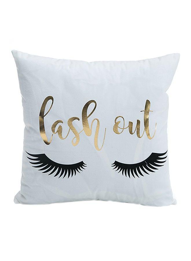 ANSELF Lash Out Skin Friendly Decorative Throw Pillow Case Cushion Cover White/Gold 45 x 45cm - Image 2